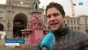 Matthias Müller im TeleZüri Beitrag zu den Krawallen am 1. Mai